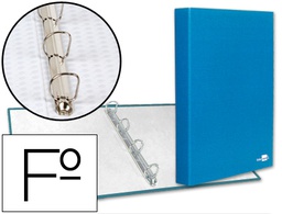 [CA23] CARPETA DE 4 ANILLAS 25MM MIXTAS LIDERPAPEL FOLIO CARTON FORRADO PAPER COAT CELESTE