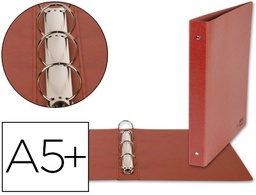 [CA06] CARPETA DE 4 ANILLAS 25MM REDONDAS LIDERPAPEL CUARTO CARTON CUERO