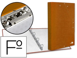 [CA13] CARPETA DE 4 ANILLAS 25MM REDONDAS LIDERPAPEL FOLIO CARTON FORRADO PAPER COAT NARANJA CON MINICLIP Y SOLAPAS