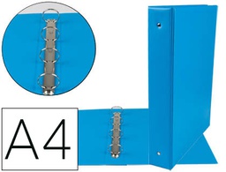 [KA12] CARPETA DE 4 ANILLAS 40 MM MIXTAS LIDERPAPEL A4 CARTON FORRADO PVC AZUL