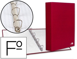 [CH13] CARPETA DE 4 ANILLAS 40MM MIXTAS LIDERPAPEL FOLIO CARTON FORRADO PAPER COAT ROJA