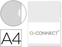[KF01642] CARPETA DOSSIER UÑERO PLASTICO Q-CONNECT DIN A4 120 MICRAS TRANSPARENTE -BOLSA DE 10 UNIDADES