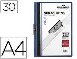 [2200-07] CARPETA DURACLIP DOSSIER PINZA LATERAL AZUL OSCURO CAPACIDAD 30 HOJAS