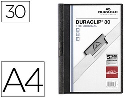 [2200-01] CARPETA DURACLIP DOSSIER PINZA LATERAL NEGRO CAPACIDAD 30 HOJAS