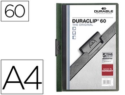 [2209-32] CARPETA DURACLIP DOSSIER PINZA LATERAL VERDE OSCURO CAPACIDAD 60 HOJAS
