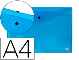 [DS15] CARPETA LIDERPAPEL DOSSIER BROCHE 34042 POLIPROPILENO DIN A4 AZUL TRANSPARENTE 50 HOJAS