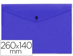 [DS54] CARPETA LIDERPAPEL DOSSIER BROCHE POLIPROPILENO TAMAÑO SOBRE AMERICANO 260X140 MM AZUL TRANSLUCIDO