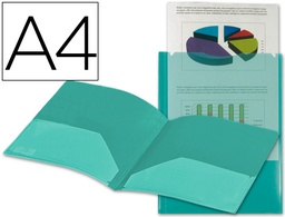 [KG03] CARPETA LIDERPAPEL DOSSIER DOS BOLSAS CANGURO 45683 POLIPROPILENO DIN A4 VERDE