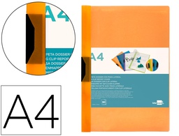 [DP05] CARPETA LIDERPAPEL DOSSIER PINZA LATERAL 45301 POLIPROPILENO DIN A4 NARANJA 30 HOJAS PINZA DESLIZANTE