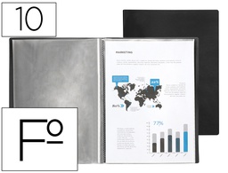 [EC41] CARPETA LIDERPAPEL ESCAPARATE 10 FUNDAS PVC FOLIO NEGRO