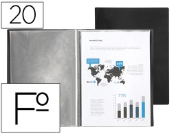 [EC40] CARPETA LIDERPAPEL ESCAPARATE 20 FUNDAS PVC FOLIO NEGRO