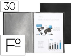 [EC42] CARPETA LIDERPAPEL ESCAPARATE 30 FUNDAS PVC FOLIO NEGRO
