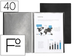 [EC43] CARPETA LIDERPAPEL ESCAPARATE 40 FUNDAS PVC FOLIO NEGRO
