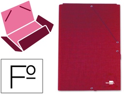 [CS10] CARPETA LIDERPAPEL GOMAS FOLIO 3 SOLAPAS CARTON FORRADO ROJA