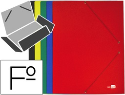 [CG57] CARPETA LIDERPAPEL GOMAS FOLIO 3 SOLAPAS CARTON PLASTIFICADO COLORES SURTIDOS