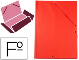 [CG82] CARPETA LIDERPAPEL GOMAS PLASTICO FOLIO SOLAPAS COLOR ROJO
