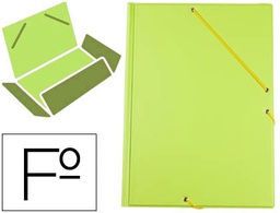 [CG84] CARPETA LIDERPAPEL GOMAS PLASTICO FOLIO SOLAPAS COLOR VERDE
