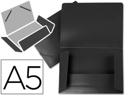 [SS10] CARPETA LIDERPAPEL GOMAS SOLAPAS 34945 POLIPROPILENO DIN A5 NEGRA OPACO