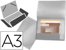 [SS20] CARPETA LIDERPAPEL PORTADOCUMENTOS 44804 SOLAPAS POLIPROPILENO DIN A3 TRANSPARENTE TRANSLUCIDO LOMO FLEXIBLE