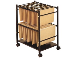 [KF15267] CARRITO PARA CARPETAS COLGANTES Q-CONNECT NEGRO CON RUEDAS PARA CARPETAS TAMAÑO FOLIO CARRO FIJO