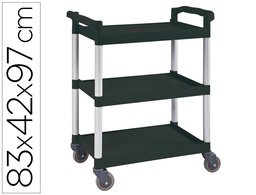[KF16749] CARRO DE SERVICIO MULTIFUNCIONAL Q-CONNECT 3 ESTANTES DE POLIPROPILENO 830X420X970 MM