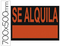 [01C6161NE] CARTEL PLASTICO ARCHIVO 2000 \&quot;SE ALQUILA\&quot; ROJO FLUORESCENTE 700X500 MM