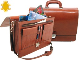 [700011] CARTERA PORTAFOLIOS ARTESANIA DE PIEL CON BROCHE MEDIDAS 40,3X30X10,5 CM.