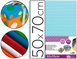 [CN11] CARTON ONDULADO LIDERPAPEL 50 X 70CM 320G/M2 CELESTE