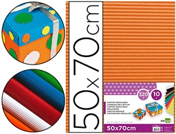 [CN05] CARTON ONDULADO LIDERPAPEL 50 X 70CM 320G/M2 NARANJA