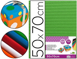 [CN10] CARTON ONDULADO LIDERPAPEL 50 X 70CM 320G/M2 VERDE HOJA