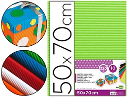 [CN09] CARTON ONDULADO LIDERPAPEL 50 X 70CM 320G/M2 VERDE PISTACHO