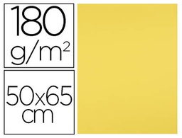 [CX57] CARTULINA LIDERPAPEL 50X65 CM 180G/M2 AMARILLO LIMON PAQUETE DE 25 HOJAS