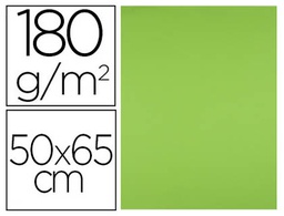 [CX72] CARTULINA LIDERPAPEL 50X65 CM 180G/M2 VERDE PISTACHO PAQUETE DE 25 HOJAS