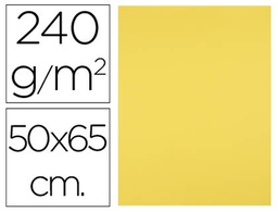 [CX75] CARTULINA LIDERPAPEL 50X65 CM 240G/M2 AMARILLO LIMON PAQUETE DE 25 HOJAS