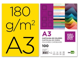 [CD02] CARTULINA LIDERPAPEL A3 180G/M2 AMARILLO PAQUETE DE 100 HOJAS