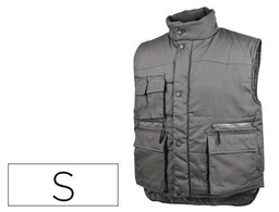 [SIER2GVPT] CHALECO DELTAPLUS MULTIBOLSILLOS CON CREMALLERA CINTURA ELASTICA PROTEGE RIÑONES GRIS VERDE TALLA S
