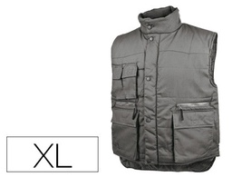 [SIER2GVXG] CHALECO DELTAPLUS MULTIBOLSILLOS CON CREMALLERA CINTURA ELASTICA PROTEGE RIÑONES GRIS VERDE TALLA XL