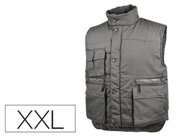 [SIER2GVXX] CHALECO DELTAPLUS MULTIBOLSILLOS CON CREMALLERA CINTURA ELASTICA PROTEGE RIÑONES GRIS VERDE TALLA XXL