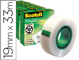 [70005241859] CINTA ADHESIVA SCOTCH MAGIC INVISIBLE 33 MT X 19 MM PACK DE 6 UNIDADES