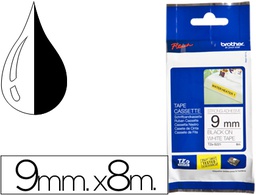 [TZES221] CINTA BROTHER TZE-S221 BLANCO-NEGRO 9MM LONGITUD 8 MT SUPERADHESIVA