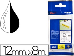 [TZES231] CINTA BROTHER TZES231 BLANCO-NEGRO 12MM LONGITUD 8 MT SUPERADHESIVA