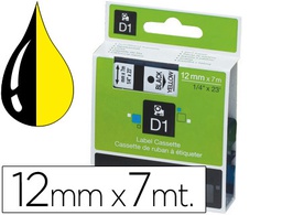 [S0720580] CINTA DYMO 1000 NEGRO-AMARILLO 12MM X 7MT D1
