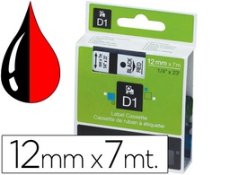 [S0720570] CINTA DYMO 1000 NEGRO-ROJO 12MM X 7MT D1