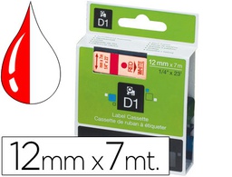 [S0720550] CINTA DYMO 1000 ROJO-BLANCO 12MM X 7MT D1