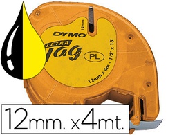 [S0721620] CINTA DYMO 12MMX4MT -NEGRO/AMARILLO PARA MAQUINA LETRATAG