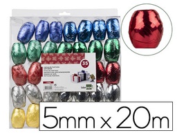 [LZ06] CINTA FANTASIA LIDERPAPEL BARRILETE 5 MM X 20 MT COLORES METALIZADOS SURTIDOS