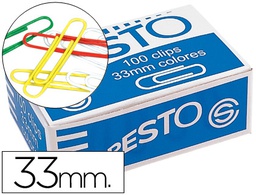 [CBS-101] CLIPS COLORES PRESTO CAJA DE 100 UNIDADES COLORES SURTIDOS