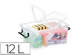 [2006710110] CONTENEDOR PLASTICO CEP 12 LITROS 405X295X183 MM TRANSPARENTE CON TAPA Y CIERRE HERMETICO