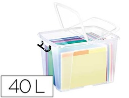 [2006740110] CONTENEDOR PLASTICO CEP 40 LITROS 397X498X329 MM TRANSPARENTE CON TAPA Y CIERRE HERMETICO