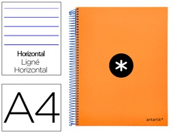[KD06] CUADERNO ESPIRAL LIDERPAPEL A4 MICRO ANTARTIK TAPA FORRADA 120H 100 GR HORIZONTAL 5 BANDAS 4 TALADROS COLOR NARANJA FLFL